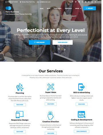 Rara Business free WordPress Theme