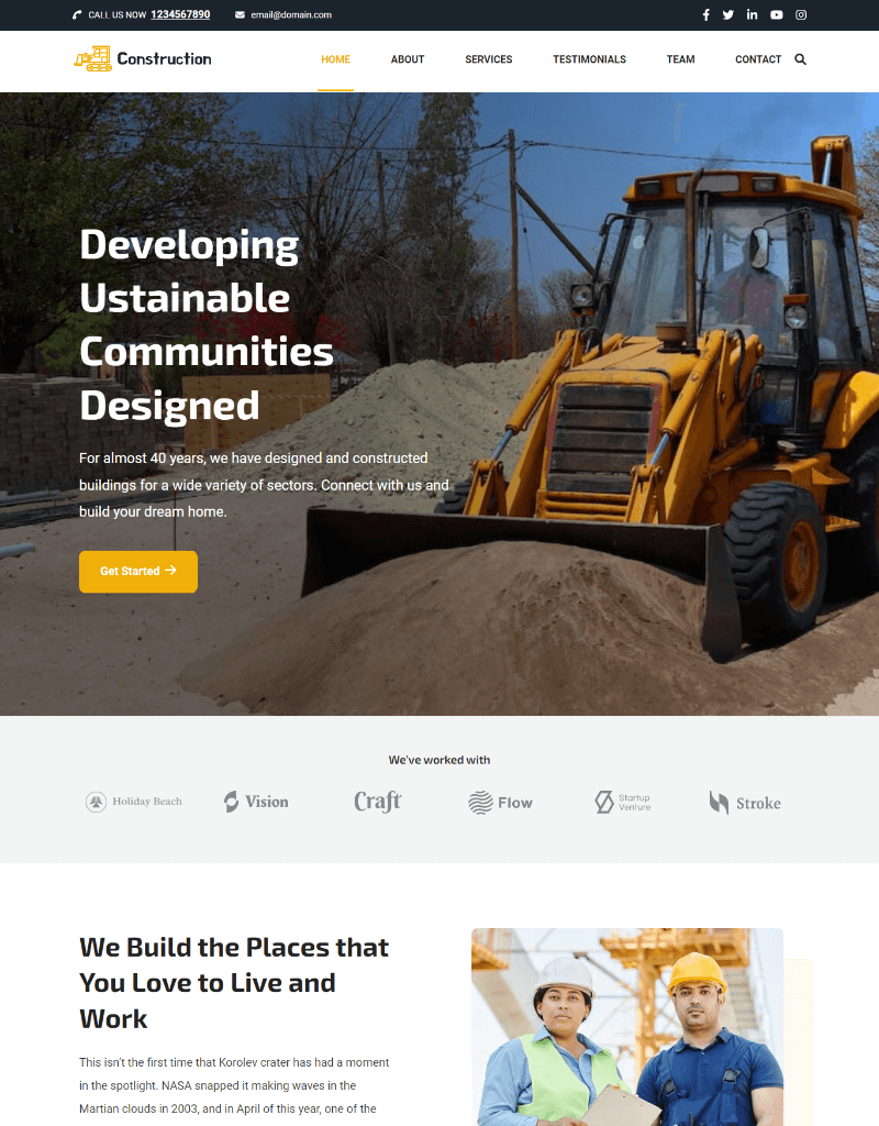 Construction Landing Page Demo 13