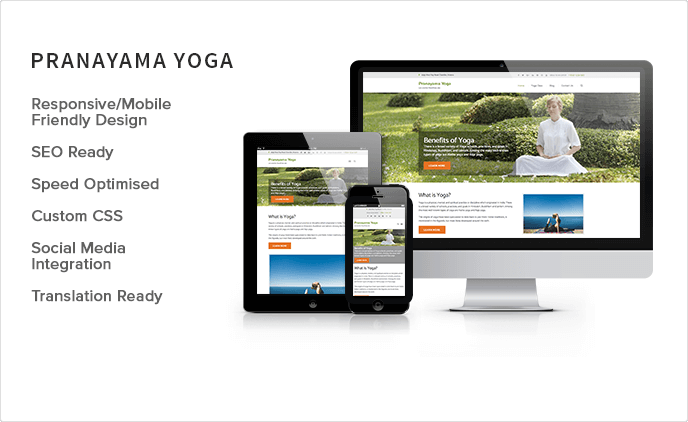 sales banner of Pranayama Yoga WordPress Theme