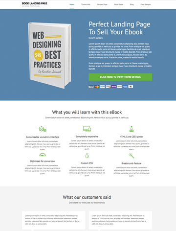 Book Landing Page WordPress Theme