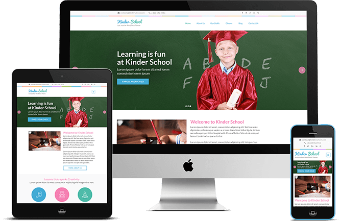Preschool and Kindergarten WordPress Theme responsive design