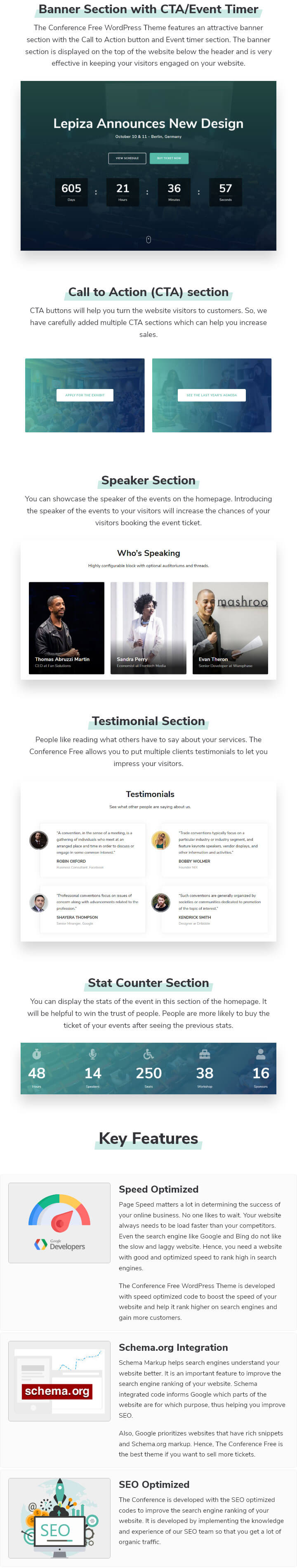 The Conference WordPress Theme features