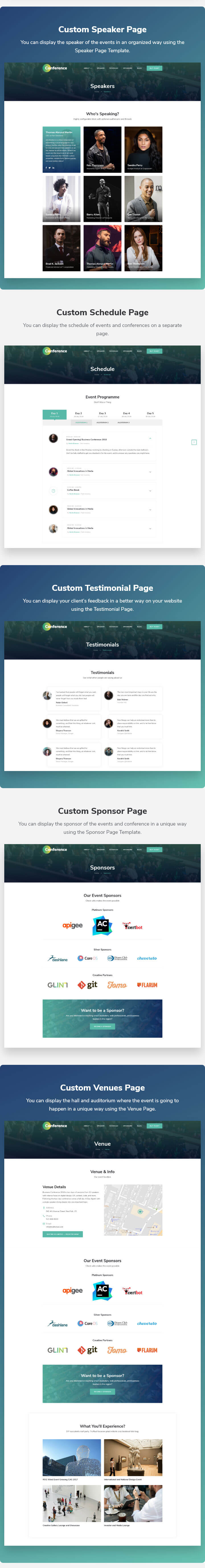 Features of Conference WordPress Theme
