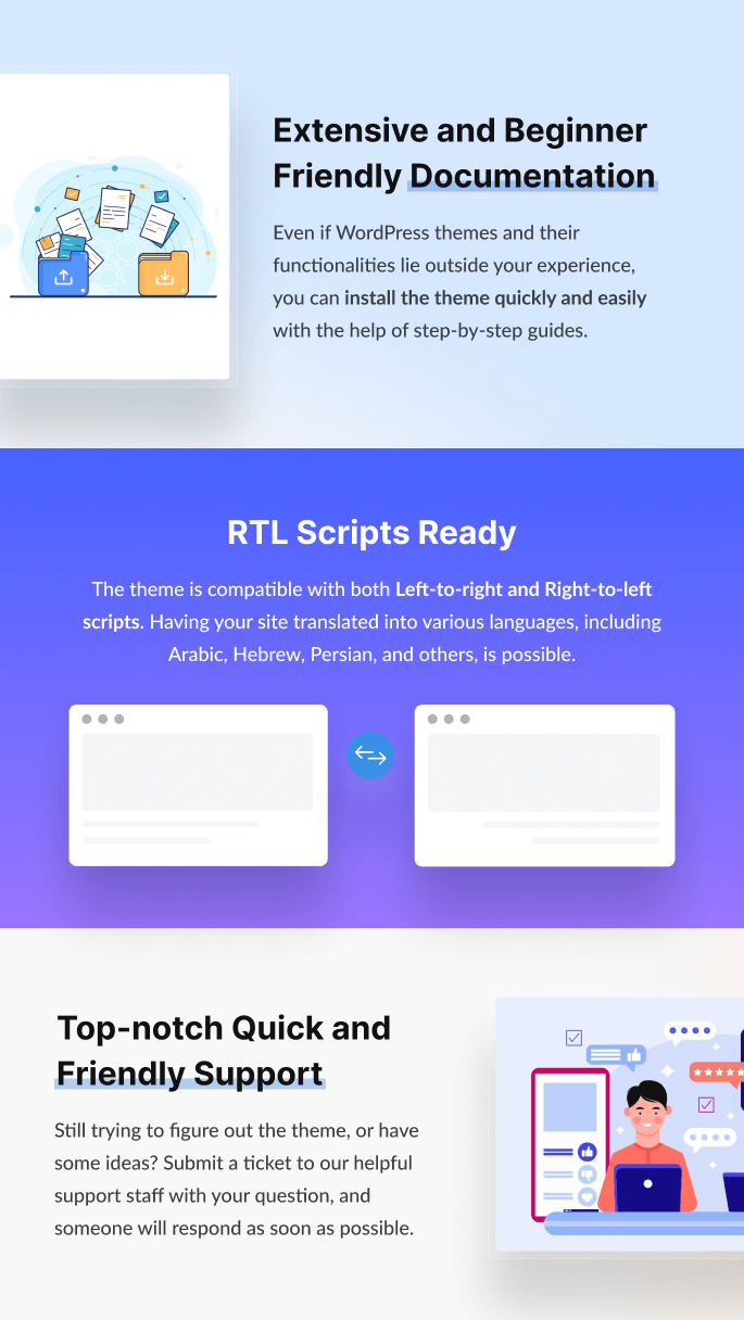Features of Education Zone Free Theme - RTL Compatible