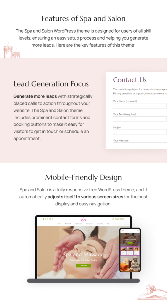 Spa and Salon: Free WordPress Theme for Beauty and Hair Salon